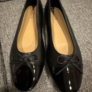 J. Crew Black Patent Leather Flats with Bow